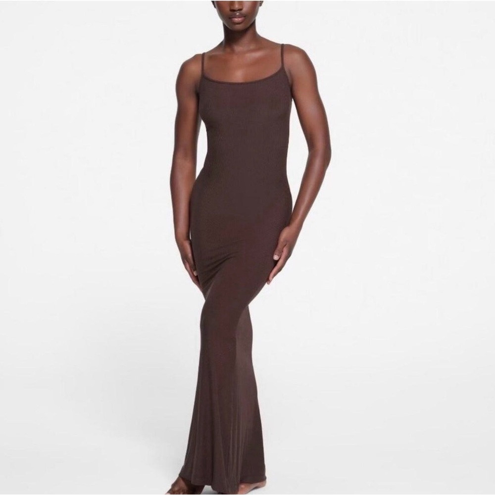 SKIMS Chocolate Brown Maxi Dress